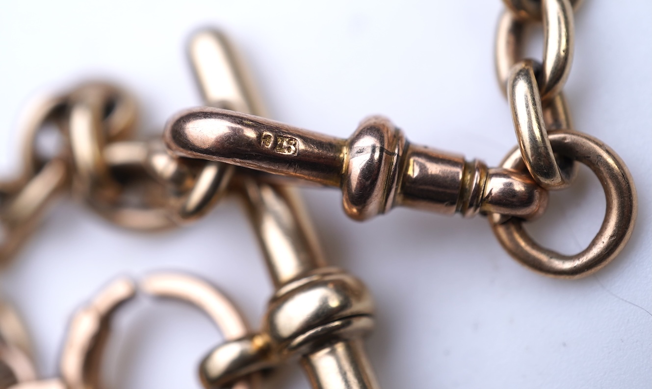A gold watch chain, circa 1900